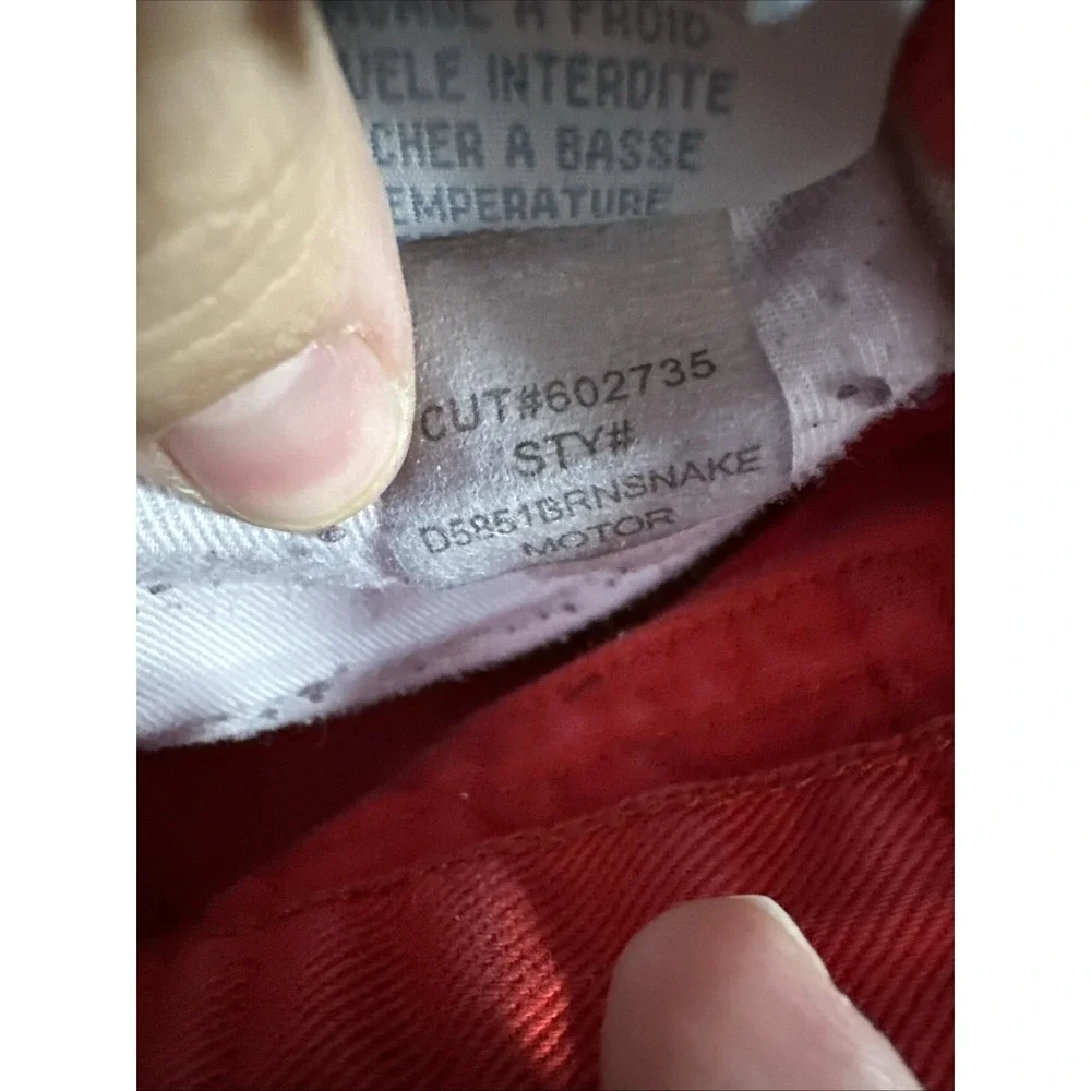 Robin's Jean‎ Men's Straight Fit Jeans Size 42 Red Rhinestone Back Pocket Flap